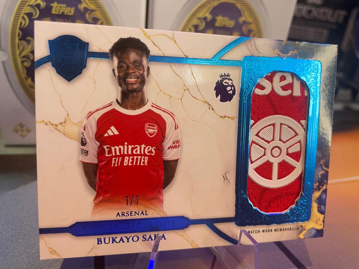 2026 Topps Royalty Premier League Elite Relics Bukayo Saka 1/1 Arsenal Match-Worn Memorabilia