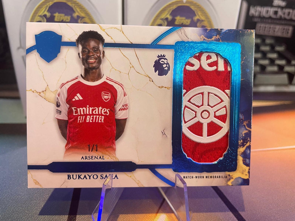 2026 Topps Royalty Premier League Elite Relics Bukayo Saka 1/1 Arsenal Match-Worn Memorabilia