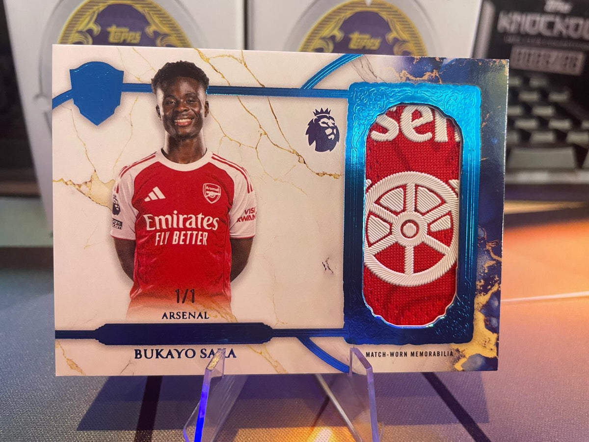 2026 Topps Royalty Premier League Elite Relics Bukayo Saka 1/1 Arsenal Match-Worn Memorabilia