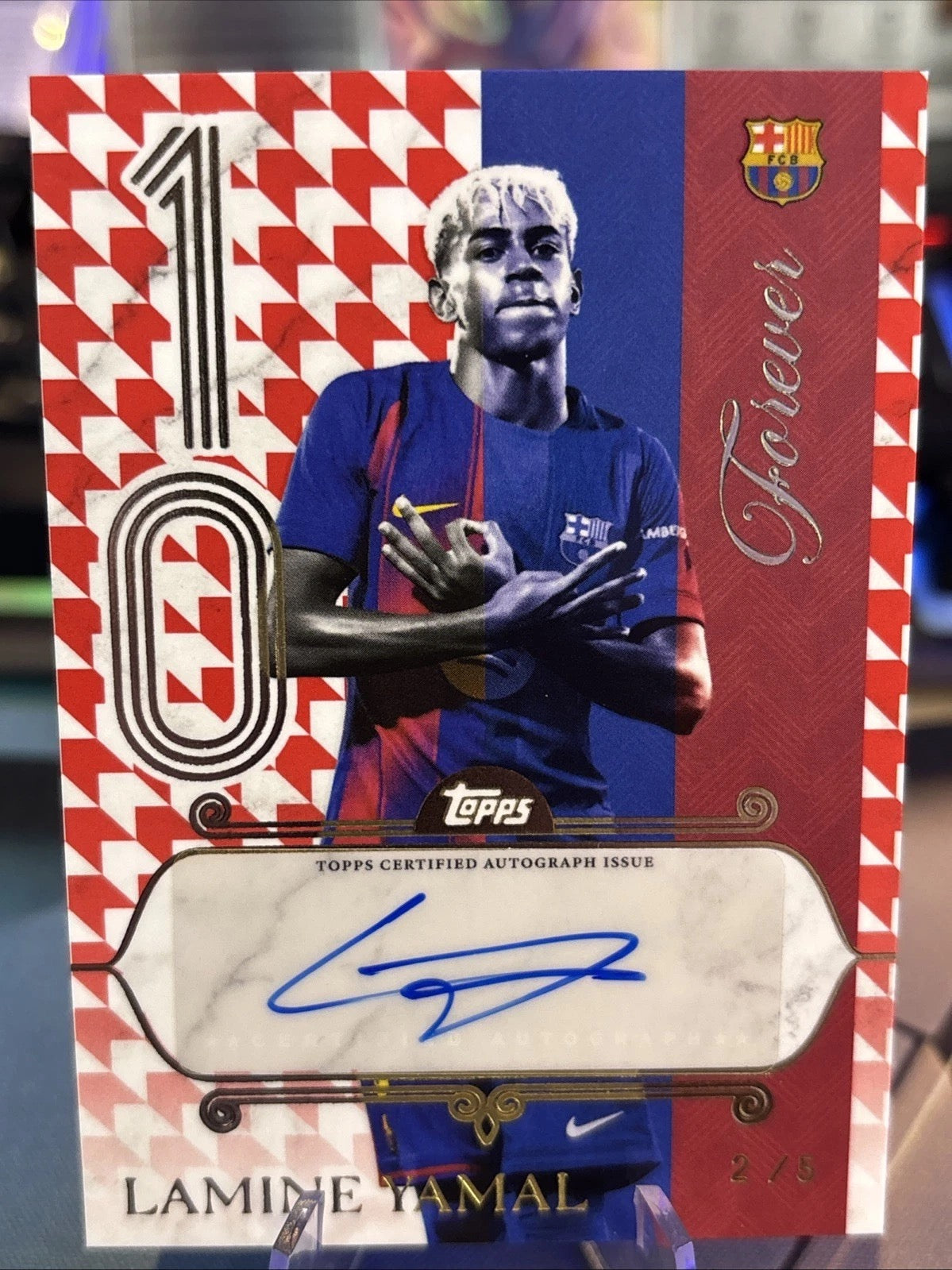 Lamine Yamal Autograph 2/5 Topps Forever Case Hit FC Barcelona