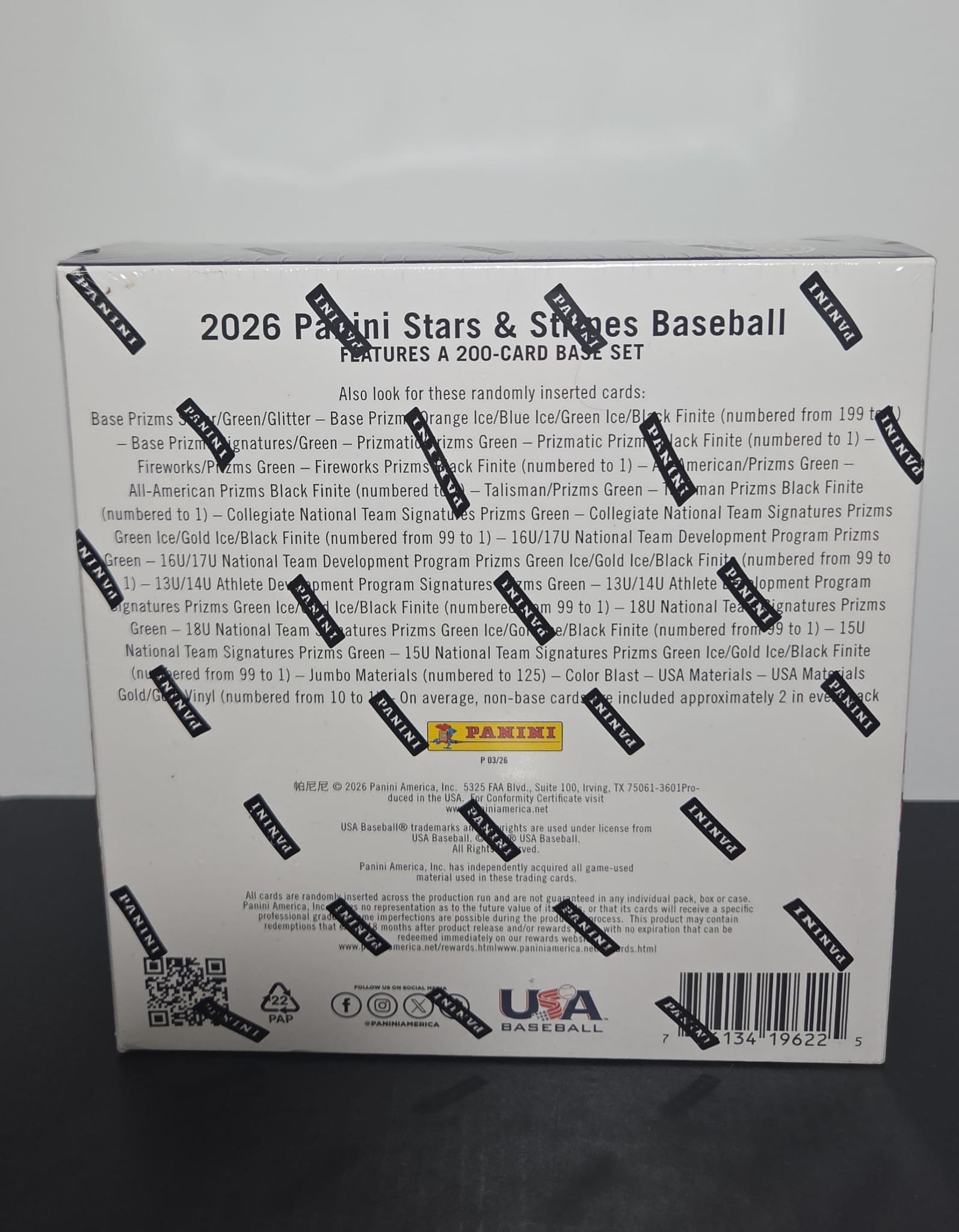 2026 Panini Prizm USA Stars & Stripes Baseball Mega Box