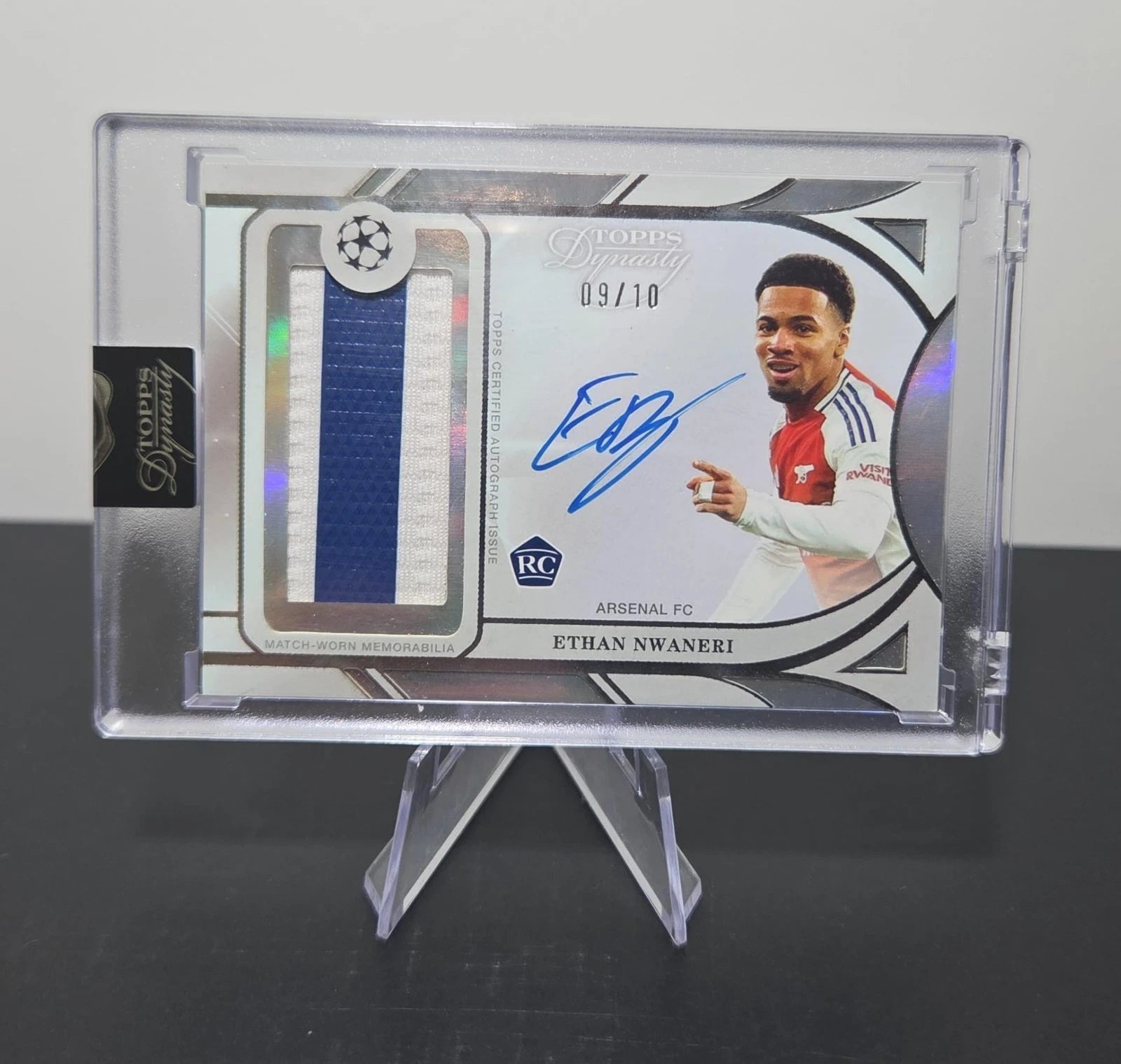 Topps Dynasty Ethan Nwaneri Rookie Patch Auto /10 Arsenal On Card Auto