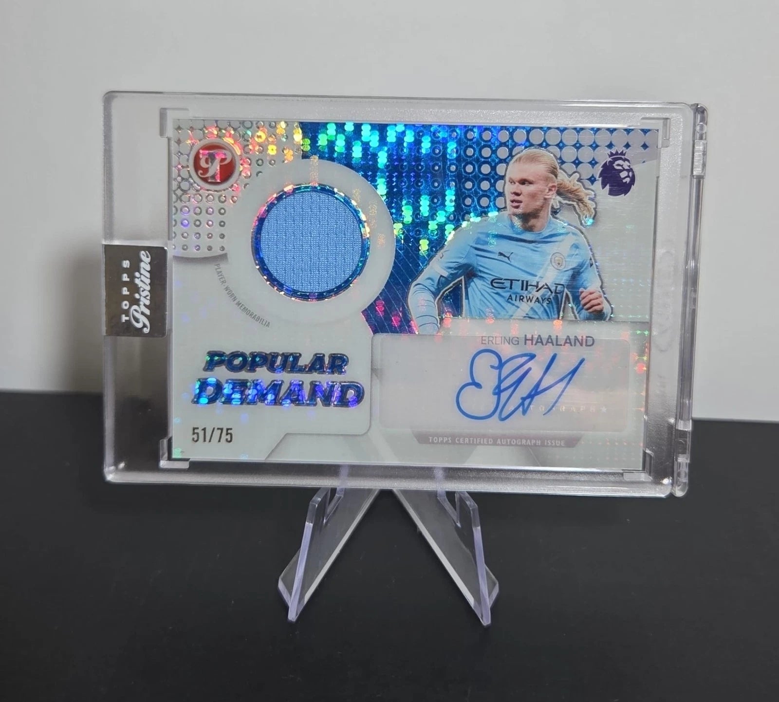 Topps Pristine Popular Demand Erling Haaland Patch Auto /75 Manchester City