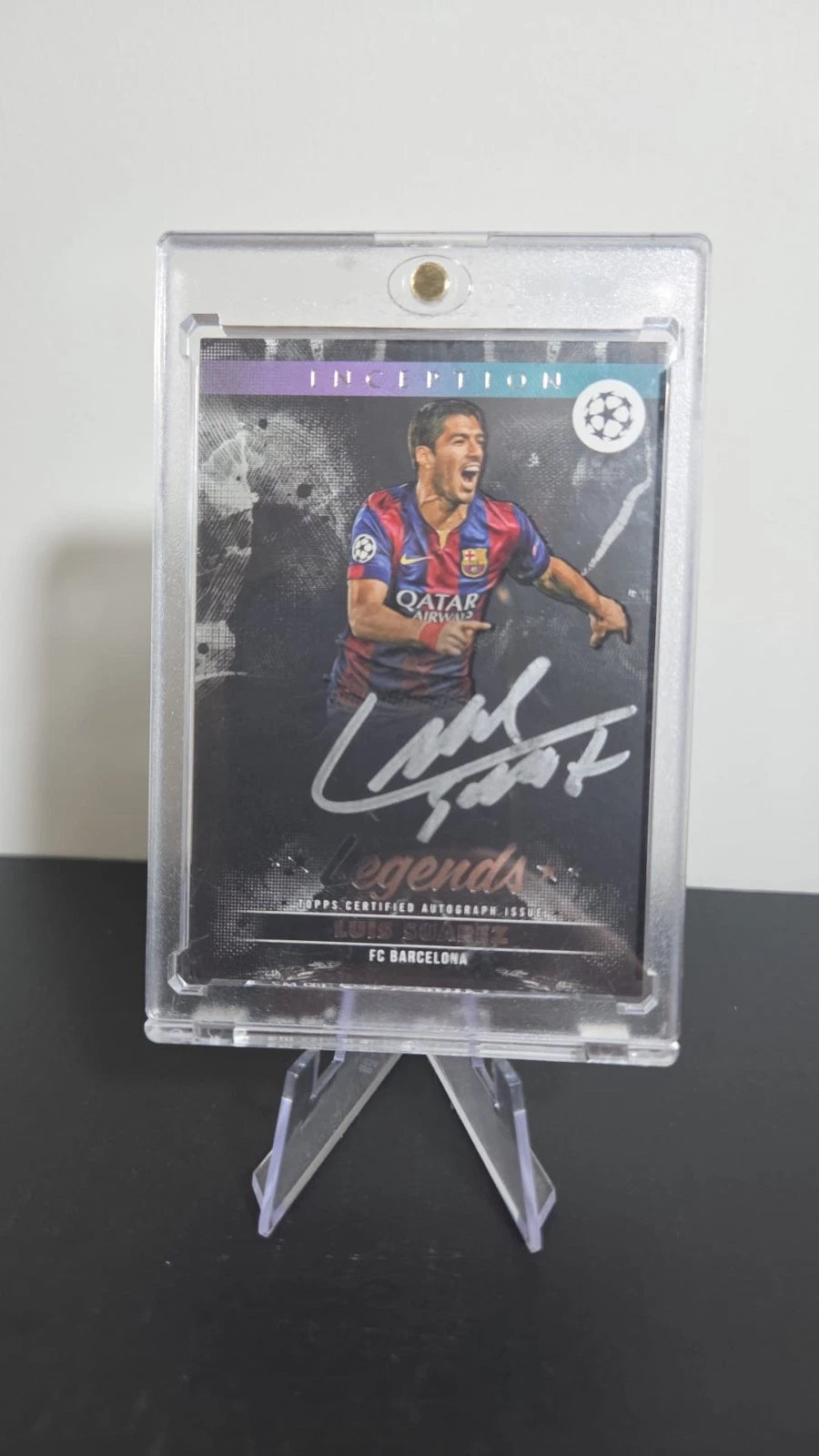 Topps Inception Legends Luis Suarez Silver Signings On Card Auto Barcelona