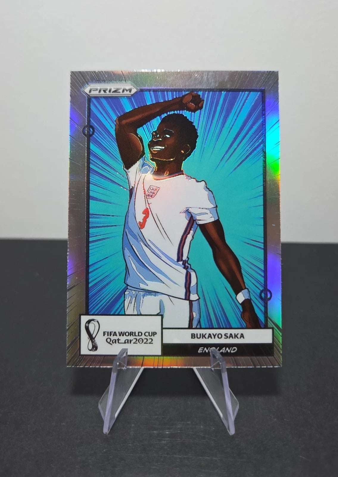 2022 Panini Prizm World Cup Bukayo Saka Manga SSP Case Hit #7 England