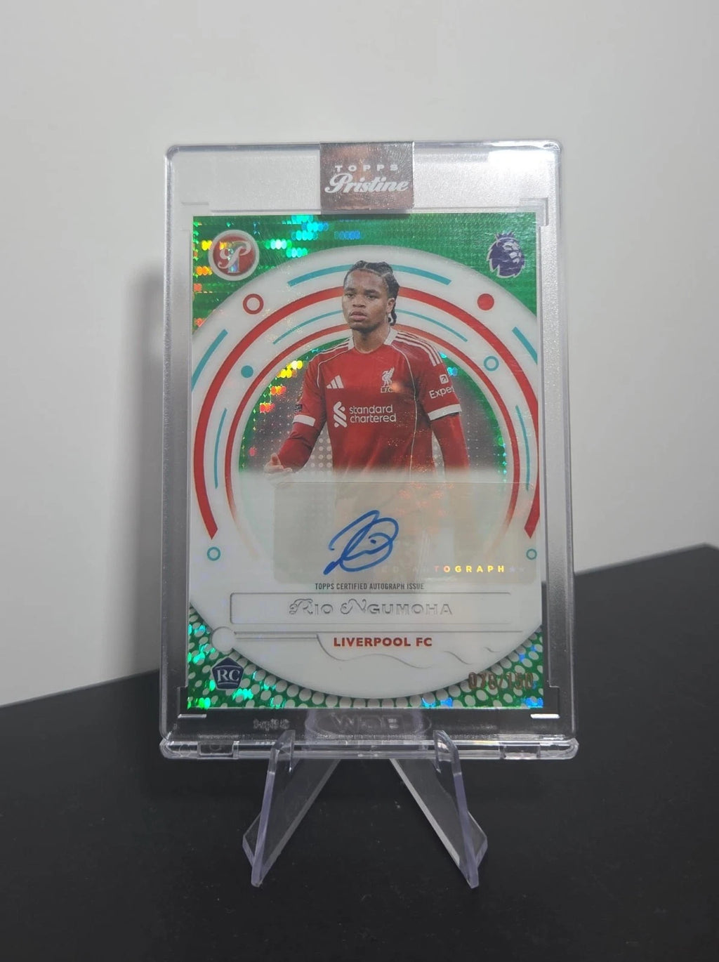 Topps Pristine Premier League Rio Ngumoha Rookie Auto Encased 76/150 Liverpool