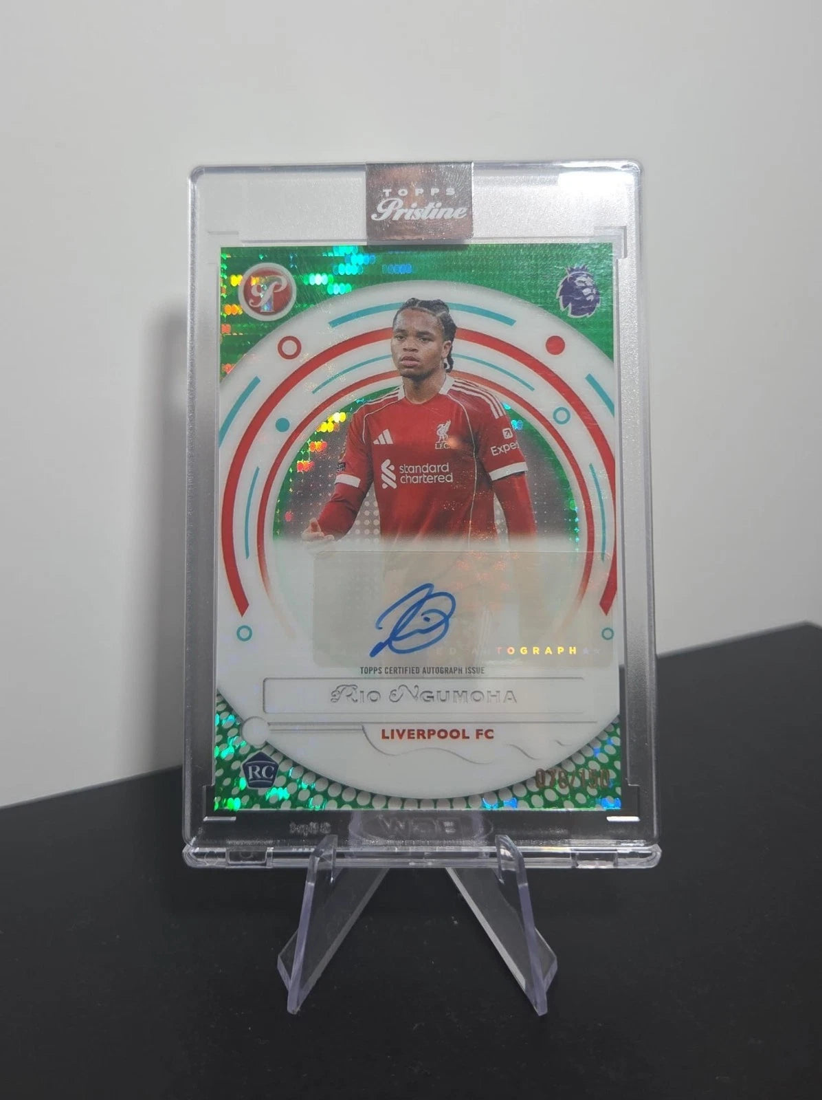 Topps Pristine Premier League Rio Ngumoha Rookie Auto Encased 76/150 Liverpool
