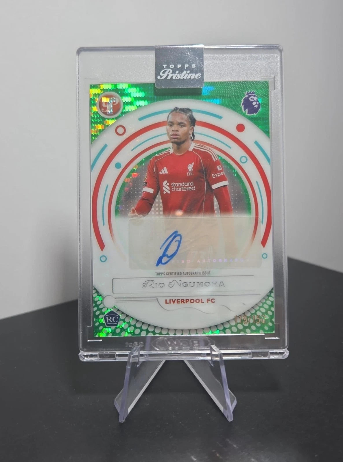 Topps Pristine Premier League Rio Ngumoha Rookie Auto Encased 119/150 Liverpool