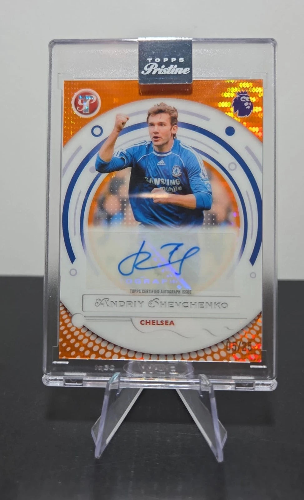 2025-26 Topps Pristine Andriy Shevchenko Auto Orange /25 Chelsea