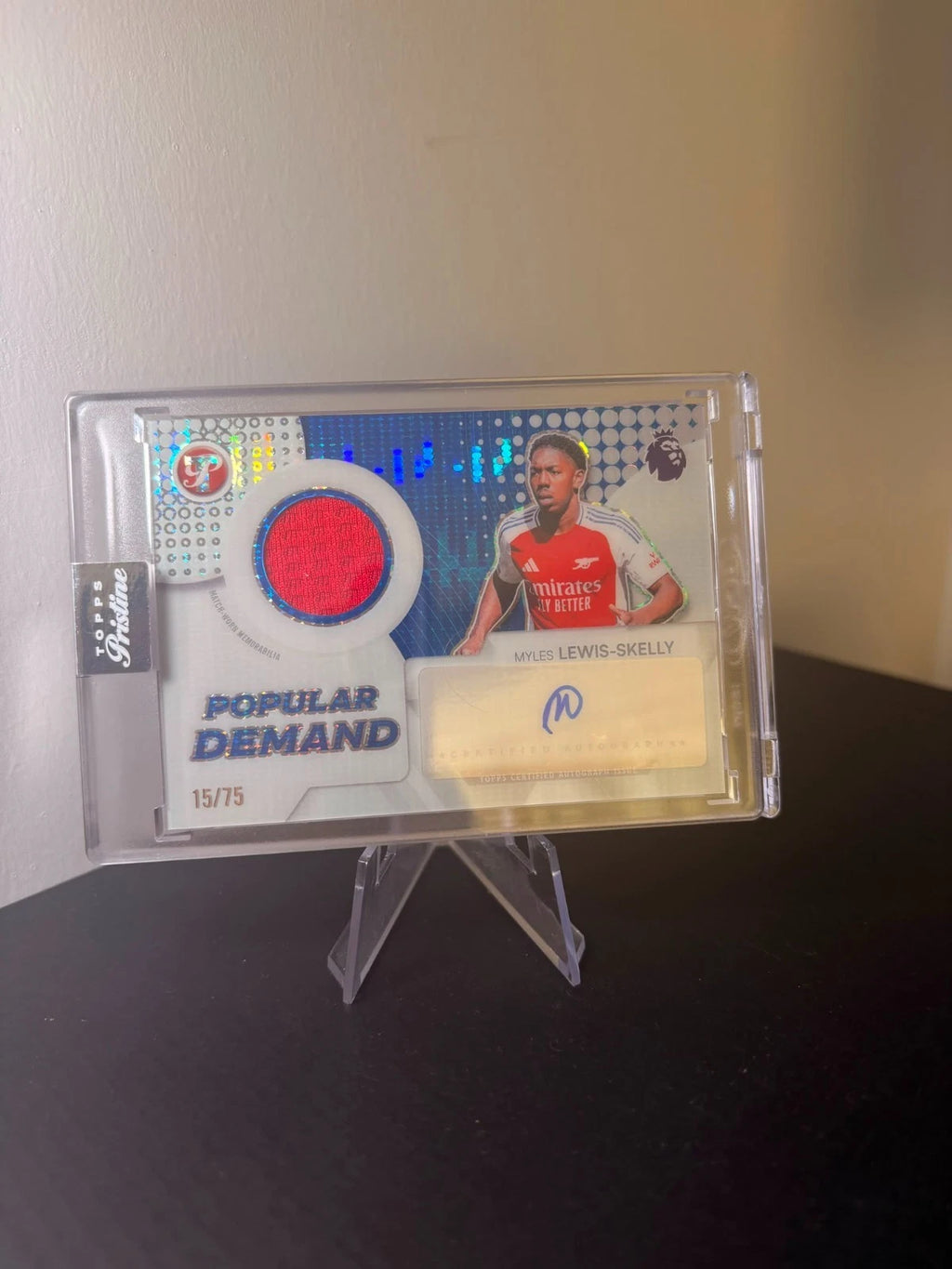 Topps Pristine Popular Demand Patch Auto Relic Myles Lewis-Skelly /75 Arsenal