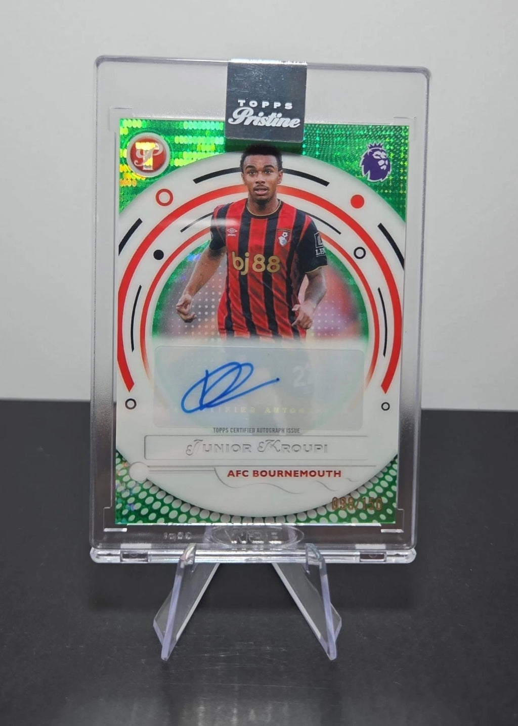 2025-26 Topps Pristine Junior Kroupi Auto Green /150 AFC Bournemouth