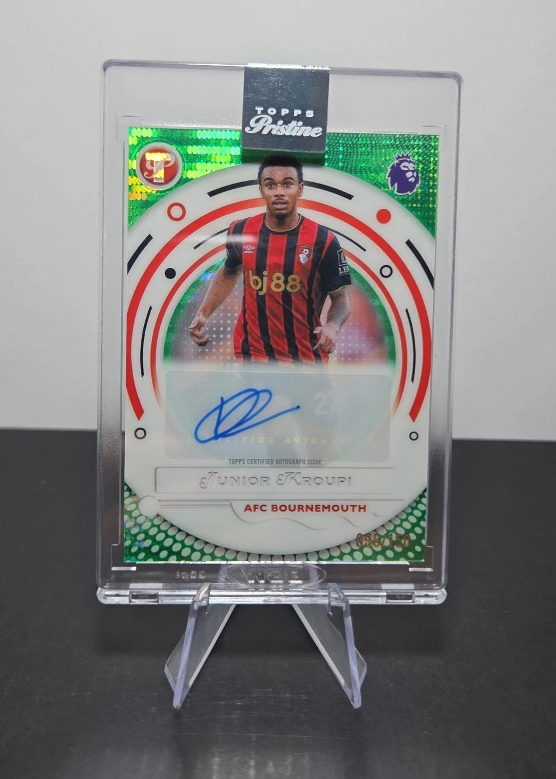 2025-26 Topps Pristine Junior Kroupi Auto Green /150 AFC Bournemouth