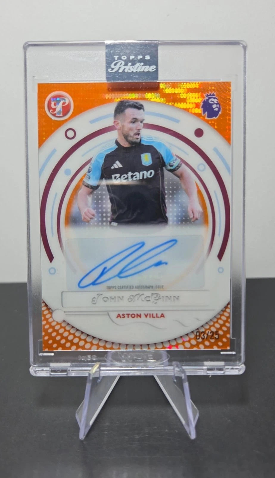 2025-26 Topps Pristine John McGinn Auto Orange /25 Aston Villa