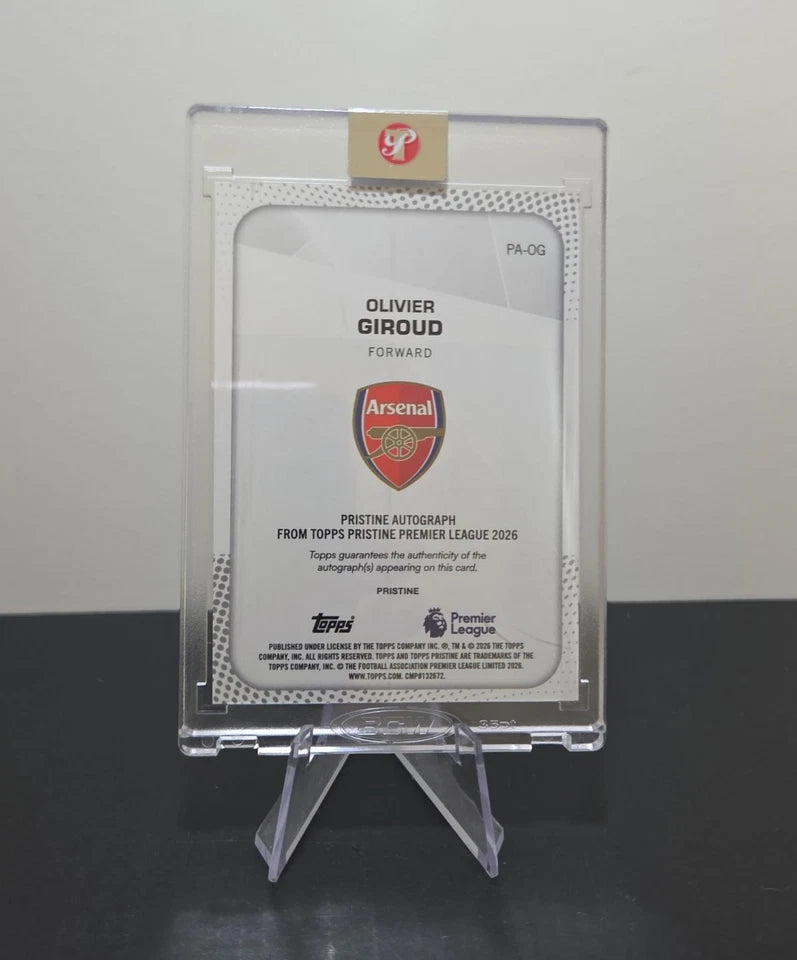 Olivier Giroud Pristine Auto /150 Topps Premier League Arsenal 2026