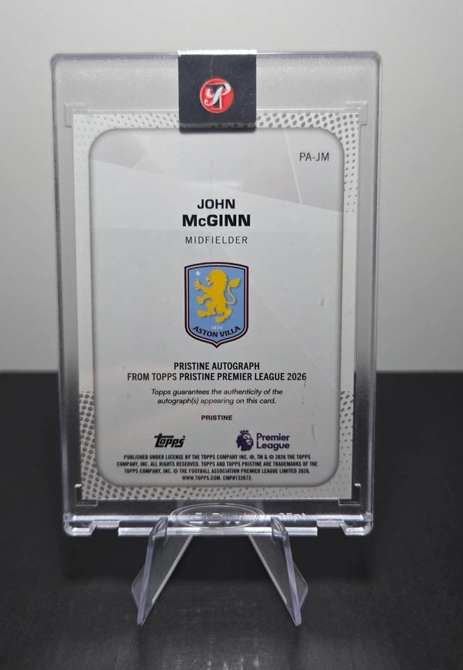 2025-26 Topps Pristine John McGinn Auto Gold /50 Aston Villa