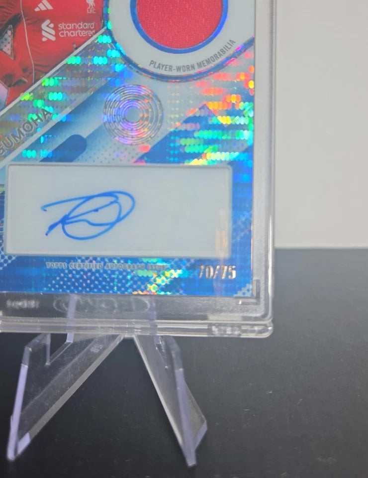 2025-26 Topps Pristine Rio Ngumoha RC Auto Patch Blue 70/75 Liverpool