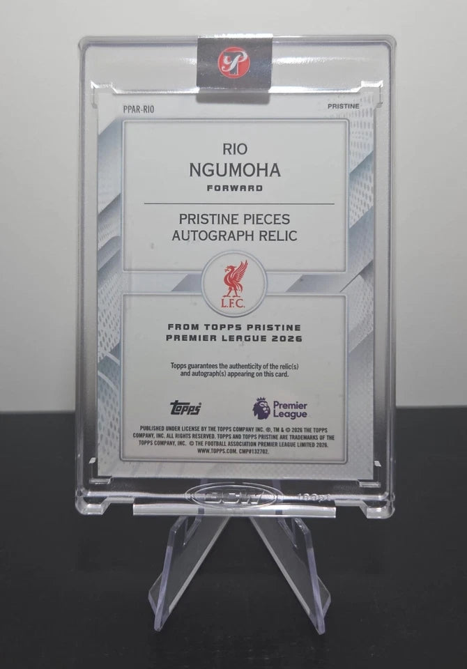 2025-26 Topps Pristine Rio Ngumoha RC Auto Patch Purple 30/99 Liverpool