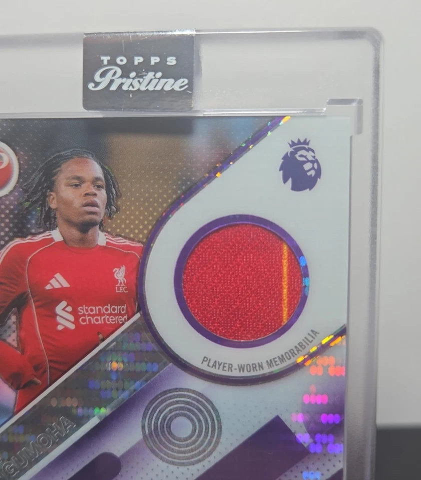2025-26 Topps Pristine Rio Ngumoha RC Auto Patch Purple 30/99 Liverpool
