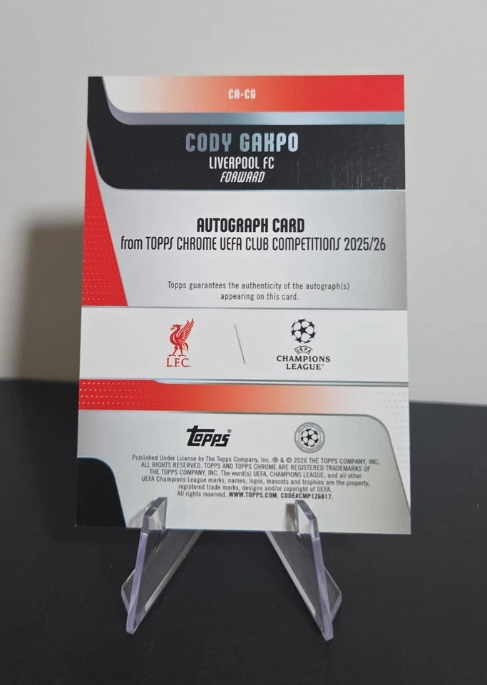 Topps Chrome UEFA 2025/26 Cody Gakpo Auto 1/5 Liverpool FC