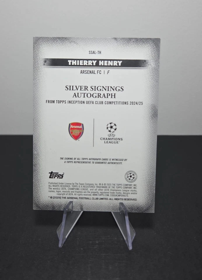 2024-25 Topps Inception UEFA Thierry Henry Silver Signings Auto Case Hit Arsenal