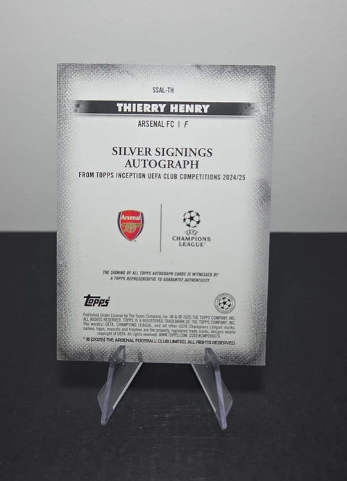 2024-25 Topps Inception UEFA Thierry Henry Silver Signings Auto Case Hit Arsenal