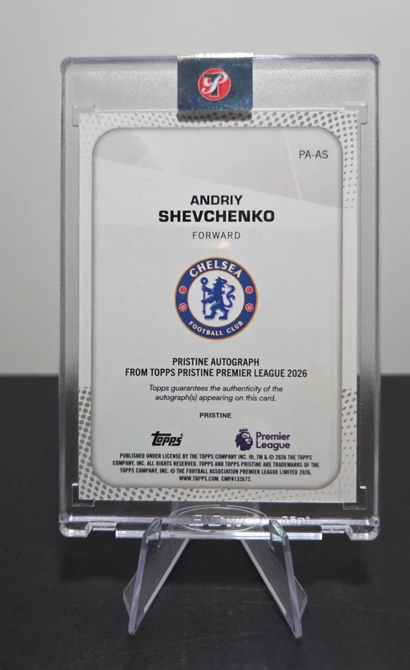 2025-26 Topps Pristine Andriy Shevchenko Auto Orange /25 Chelsea