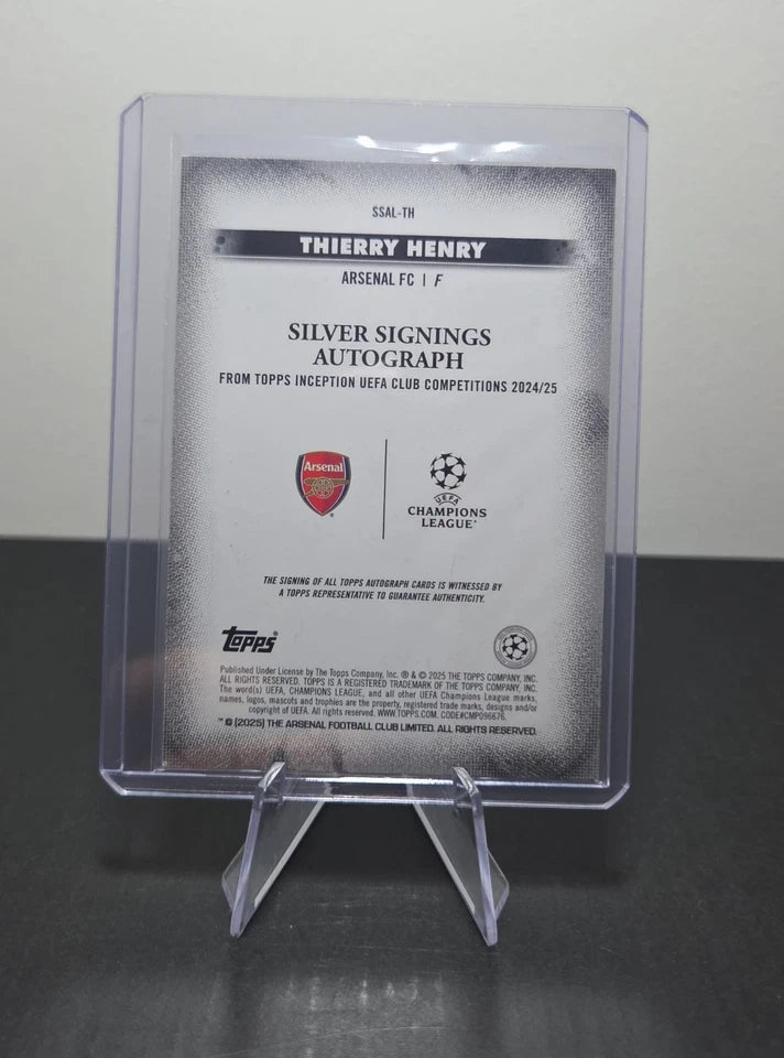 2024-25 Topps Inception UEFA Thierry Henry Silver Signings Auto Case Hit Arsenal