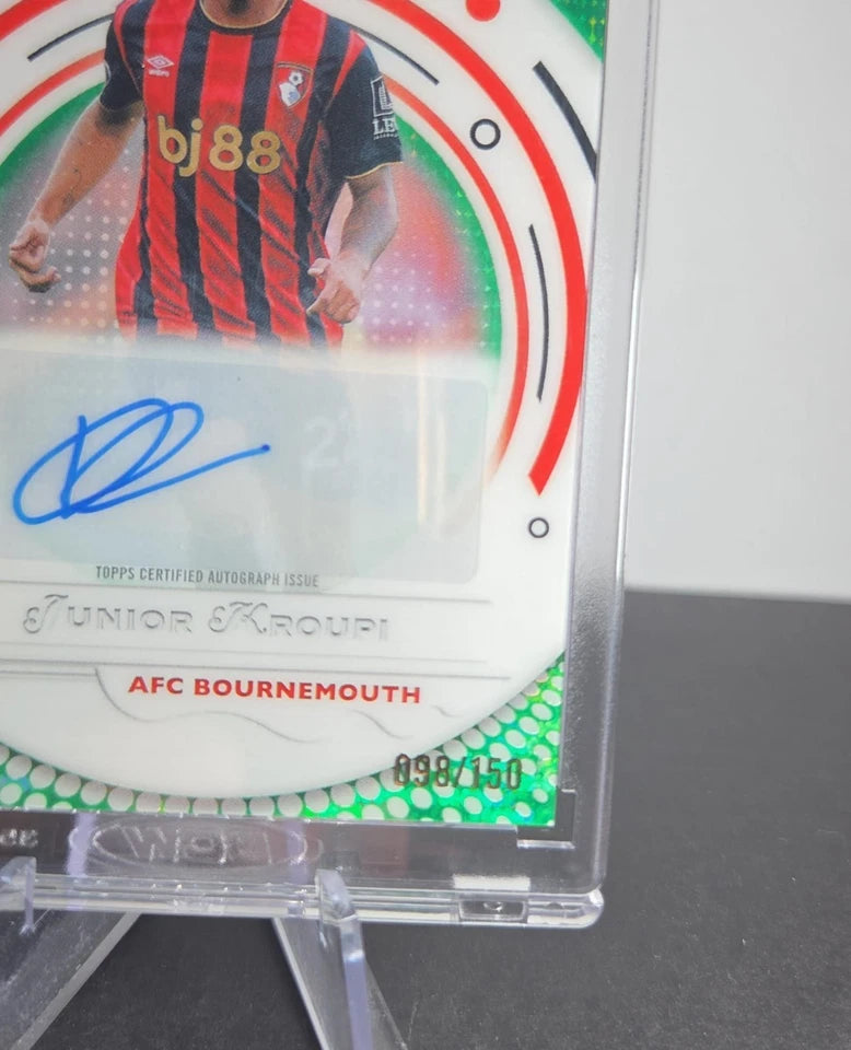 2025-26 Topps Pristine Junior Kroupi Auto Green /150 AFC Bournemouth