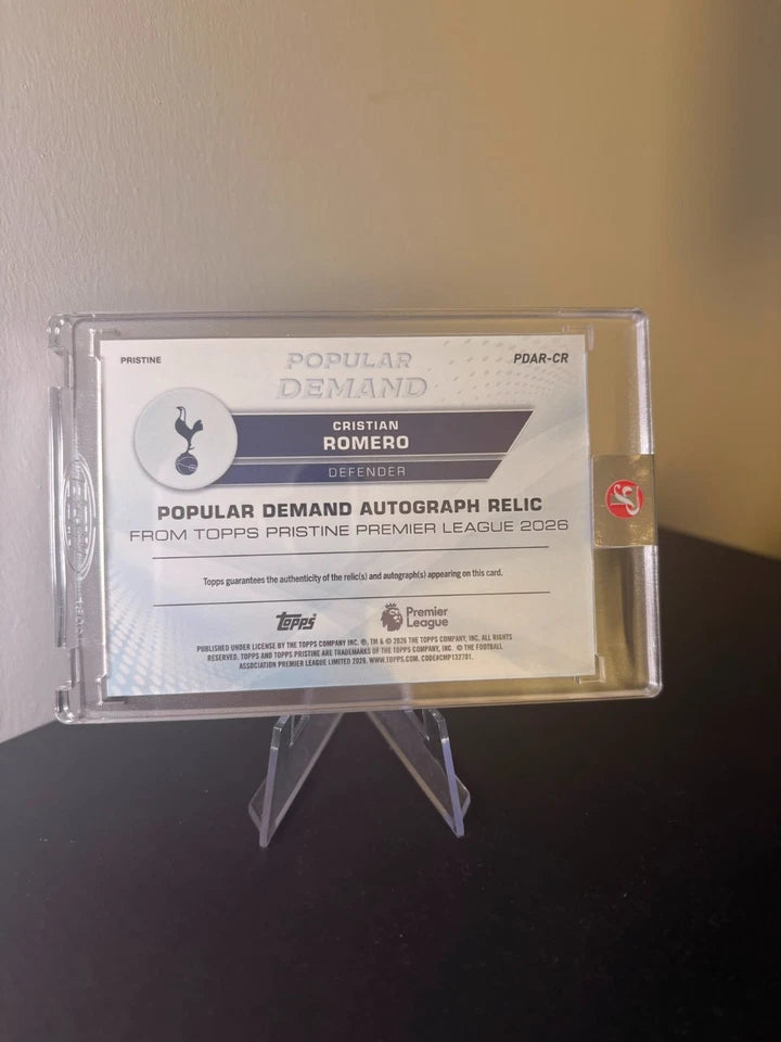 Topps Pristine Popular Demand Cristian Romero Patch Auto Relic /75 Tottenham